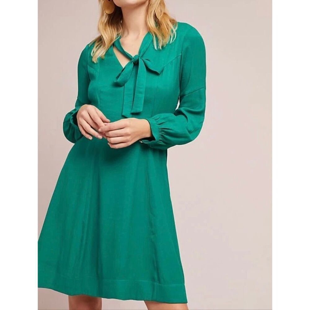 NWOT Anthropologie Moulinette Soeurs Green Gina Dress Women's Size 2US